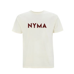 T Nyma II classic white front burgundy logo